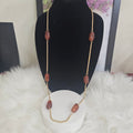 Long Gold "throw-on" Carnelian Necklace