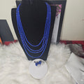 Blue Multi-strand Faceted Gemstone Necklace Set