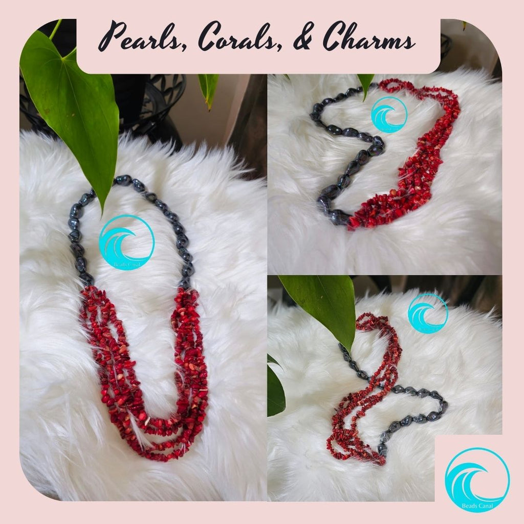 Red Coral Gemstone Necklace